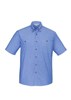 Biz Collection Mens Blue Chambray Shirt Short Sleeve 100 Cotton