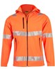 AIW Mens HiVis Soft Shell Hooded Jacket with Reflective Tape