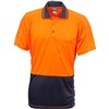 TRU Mens Micromesh Hi Vis Two Tone Polo Short Sleeve