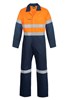 Work Craft Cotton Drill Coveralls with Reflective Tape 2 Tone