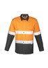 Syzmik Mens Hi Vis Spliced Rugged Shirt With 2 Ring Reflective Tape Long Sleeve
