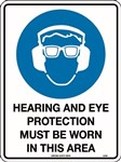 300x225mm  Poly  Hearing and Eye Protection Must be Worn in This Area