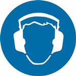 200mm Disc  Self Adhesive  Hearing Protection Pictogram