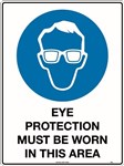 600x450mm  Metal  Eye Protection Must be Worn in This Area
