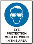 300x225mm  Poly  Eye Protection Must be Worn in This Area