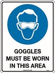 300x225mm  Metal  Goggles Must be Worn in This Area