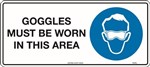 450x200mm  Metal  Goggles Must be Worn in This Area