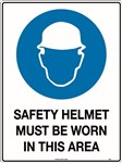 240x180mm  Self Adhesive  Safety Helmet Must be Worn in This Area