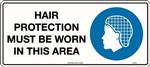450x200mm  Poly  Hair Protection Must be Worn in This Area