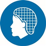 50mm Disc  Self Adhesive  Sheet of 12  Hair Net Pictogram