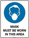 450x300mm  Metal  Mask Must be Worn in This Area