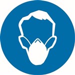 50mm Disc  Self Adhesive  Sheet of 12  Mask Pictogram