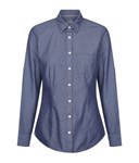 Gloweave Ladies Wellington Denim Dobby Long Sleeve Shirt 100 Cotton Navy