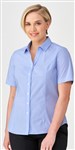 City Collection Ladies City Stretch Pinfeather Shirt Short Sleeve