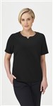 City Collection Ladies The Knit Woven Short Sleeve Top