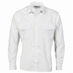 DNC Polyester Cotton Epaulette Work Shirt Long Sleeve