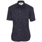 DNC Ladies Cotton Drill Work Shirt Short Sleeve