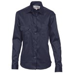 DNC Ladies Cotton Drill Work Shirt Long Sleeve