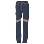 DNC Ladies Stretch Denim Jeans Denim Blue with Reflective Tape