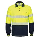 DNC Cotton Back Polo Shirt Long Sleeve with Segmented Reflective Tape
