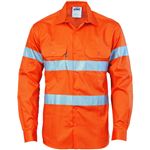 DNC Cotton Drill Shirt Long Sleeve 2 Hoop Reflective Tape