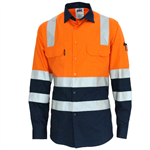 DNC Light Weight Cotton Drill Bio Motion Shirt Long Sleeve X Reflective Tape