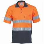 DNC Polo Shirt Short Sleeve Polyester Cotton Back 2 Hoop Pattern Reflective Tape  Sleeves
