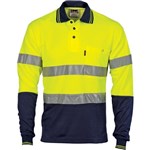 DNC Polo Shirt Long Sleeve Polyester Cotton Back 2 Hoop Pattern Reflective Tape