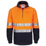 DNC Fleecy 12 Zip Jumper Reflective Piping PolyesterCotton with 2 Hoop Reflective Tape