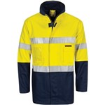 DNC Hi Vis Cotton Drill 2 in 1 Jacket Heavyweight with Reflective Tape 2 Tone