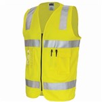 DNC Safety Vest ID Pocket Zip Front 100 Cotton Reflective Tape