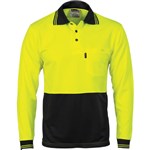 DNC Polo Shirt Long Sleeve 100 Polyester Micromesh 2 Tone