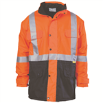 DNC Quilted Jacket PolyesterPU Waterproof H Pattern Reflective Tape 2 Tone