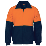 DNC Hi Vis 2 Tone Bluey Bomber Jacket Cotton Lined 90 Wool 10 Polyester