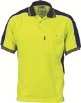 DNC Contrast Panel Polo Shirt 65 Polyester 35 Cotton Short Sleeve