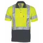 DNC Polo Shirt Short Sleeve Polyester Micromesh with X Pattern Reflective Tape 2 Tone