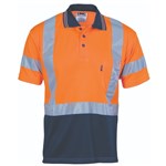 DNC Polo Shirt Short Sleeve Polyester Micromesh with X Pattern Reflective Tape 2 Tone