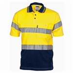 DNC Polo Shirt Cotton Jersey with Underarm Mesh Short Sleeve RT1 Reflective Tape 2 Tone