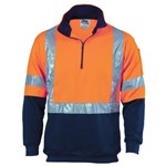 DNC Fleecy 12 Zip Jumper PolyesterCotton X Pattern Reflective Tape 2 Tone