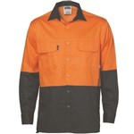 DNC Lightweight 3 Way CoolBreeze Cotton Drill Shirt Long Sleeve 2 Tone