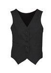 Biz Corporates Ladies Peaked Vest with Knitted Back Comfort Wool Stretch
