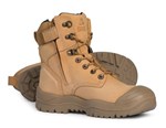 Mongrel Boot High Leg Lace Up Zip Side W Scuff Cap Wheat
