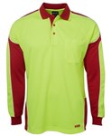 JBs Hi Vis Arm Panel Polo Shirt Long Sleeve 100 Polyester 2 Tone
