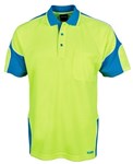 JBs Hi Vis Arm Panel Polo Shirt Short Sleeve 100 Polyester 2 Tone