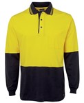 JBs Hi Vis 100 Cotton Long Sleeve Polo Shirt