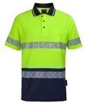 JBs Hi Vis Cotton Back Short Sleeve Polo Shirt with Segmented Reflective Tape