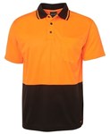 JBs Hi Vis Traditional Polo Shirt Short Sleeve 100 Polyester 2 Tone