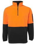 JBs Hi Vis 12 Zip Polar Fleece Jumper 100 Polyester Polar Fleece