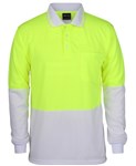 JBs Hi Vis Traditional Polo Shirt Long Sleeve 100 Polyester 2 Tone