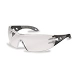 Uvex Pheos Safety Glasses BlackGrey Frame Clear Lens